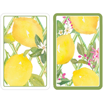 Caspari Limoncello Bridge Playing Cards - 2 Coordinated Decks, Standard Bridge Size, Gift Box