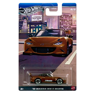 Hot Wheels Silver Series '15 Mazda MX-5 Miata [Orange] Compact Kings 4/5, 1:64 Scale Diecast Toy Vehicle