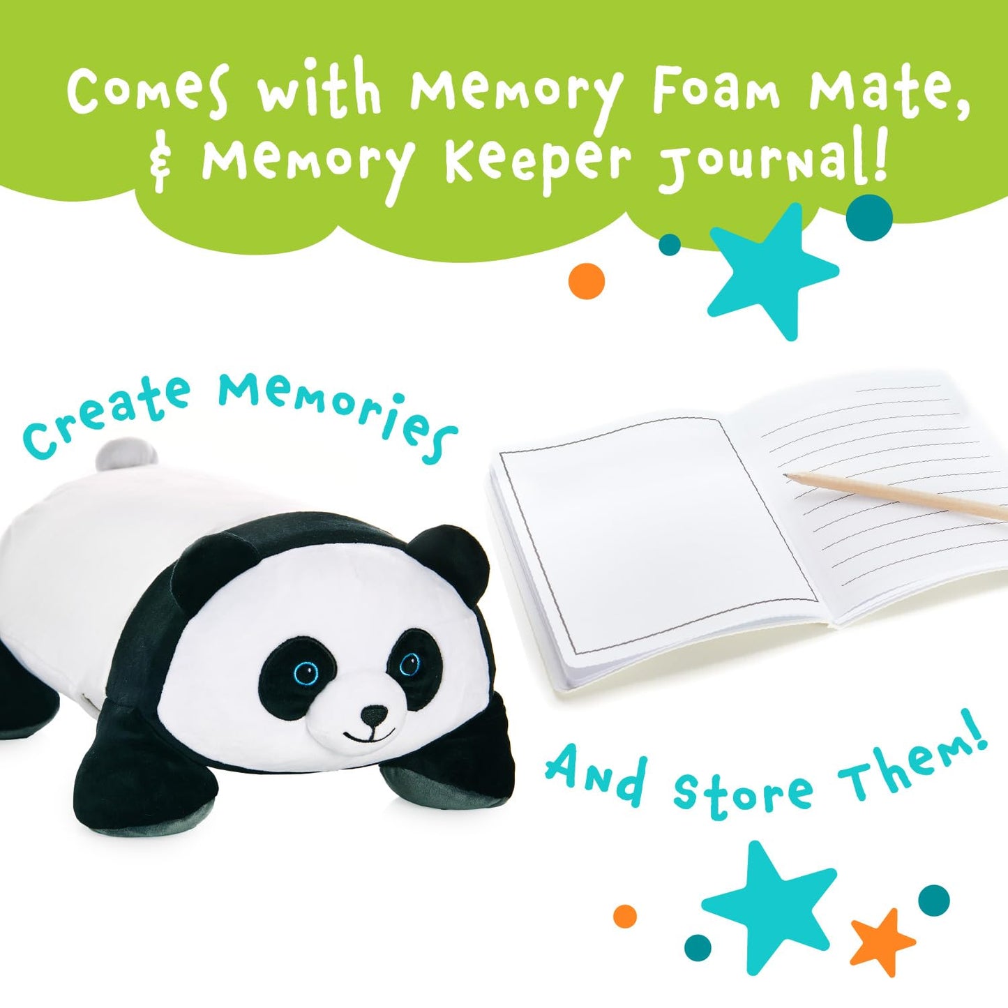 MEMORY MATES Booski the Panda Memory Foam Pillow Plush,15” Stuffed Animal