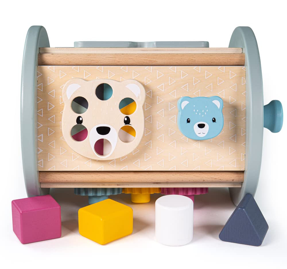 Bigjigs Toys, FSC® Certified Rolling Activity Centre, Wooden Toys, Baby Activity Centres, Wooden Shape Sorter, Toddler Toys, Baby Toys, Baby Wooden