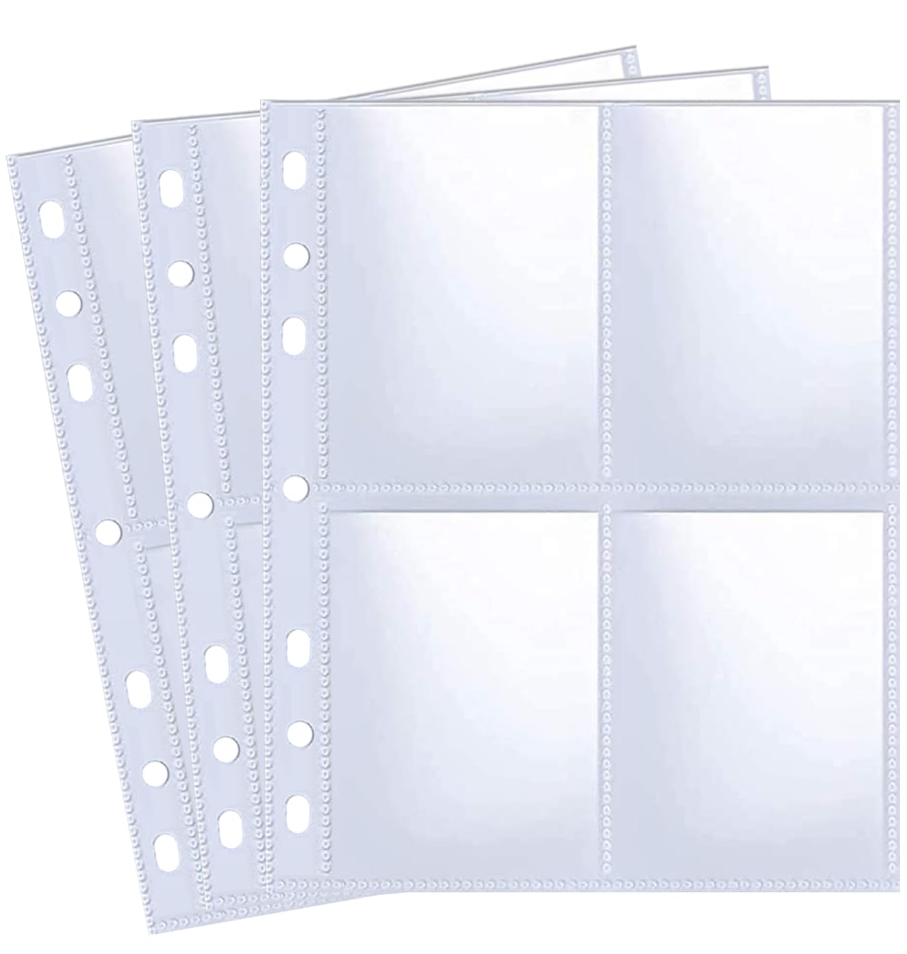 40 Pack 320 Pockets 6 Ring A5 Binder Sleeves,2.5x3.5”Photocard Sleeves,Double-Sided 4 Pocket Kpop Photocard Page Protector,Ultra-Clear Trading Card