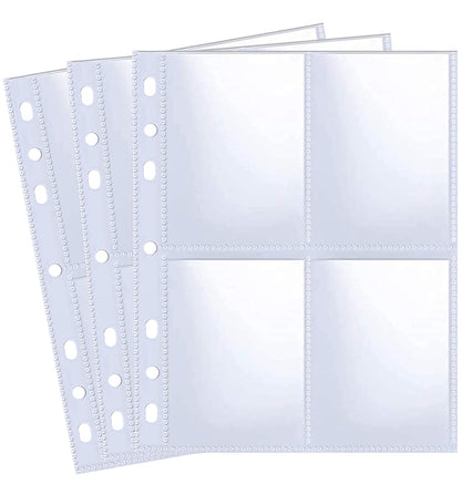 40 Pack 320 Pockets 6 Ring A5 Binder Sleeves,2.5x3.5”Photocard Sleeves,Double-Sided 4 Pocket Kpop Photocard Page Protector,Ultra-Clear Trading Card
