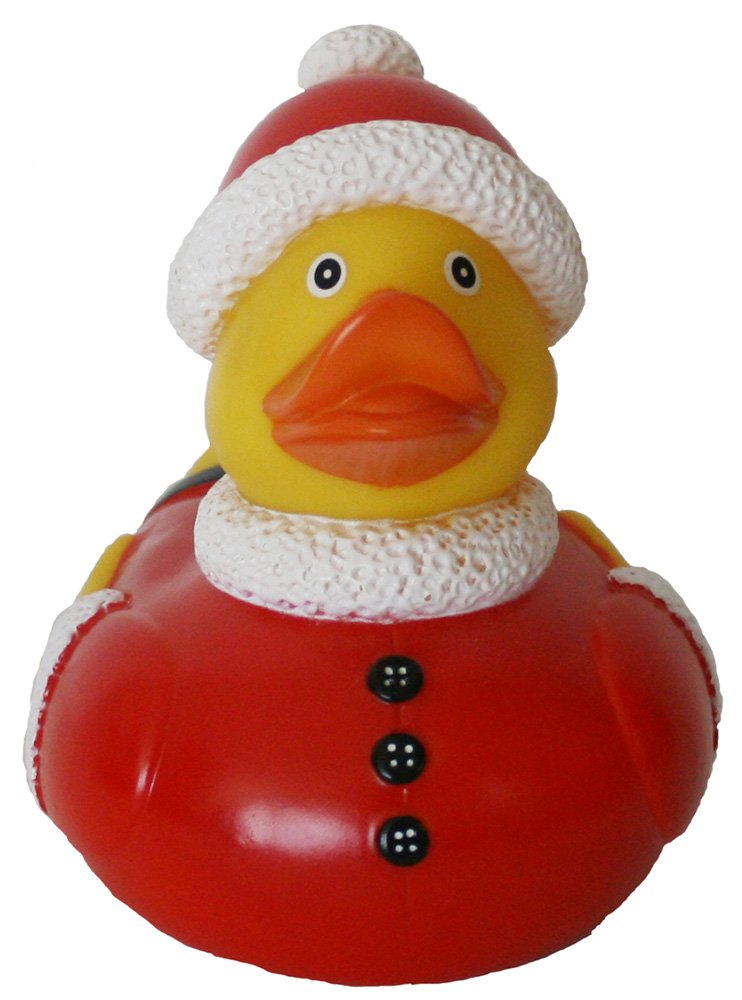 Santa Rubber Duck Bigger 5", Waddlers Brand, Rubber Ducky Christmas Stocking Stuffer, for All Ages