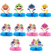 10 Pcs Shark Table Centerpiece,Honeycomb Centerpieces Table Toppers for Shark Birthday Party.