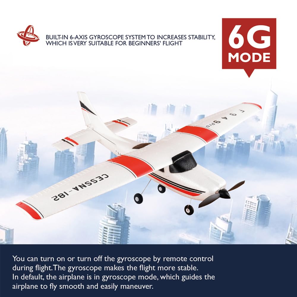 Park10 Toys RC Airplane F949pro RC Plane 1020 Motor 3CH 2.4GHZ EPP RC Plane for Adults CESSNA-182 3D6G Gyroscope RTF RC Glider Planes with 2 Batteries