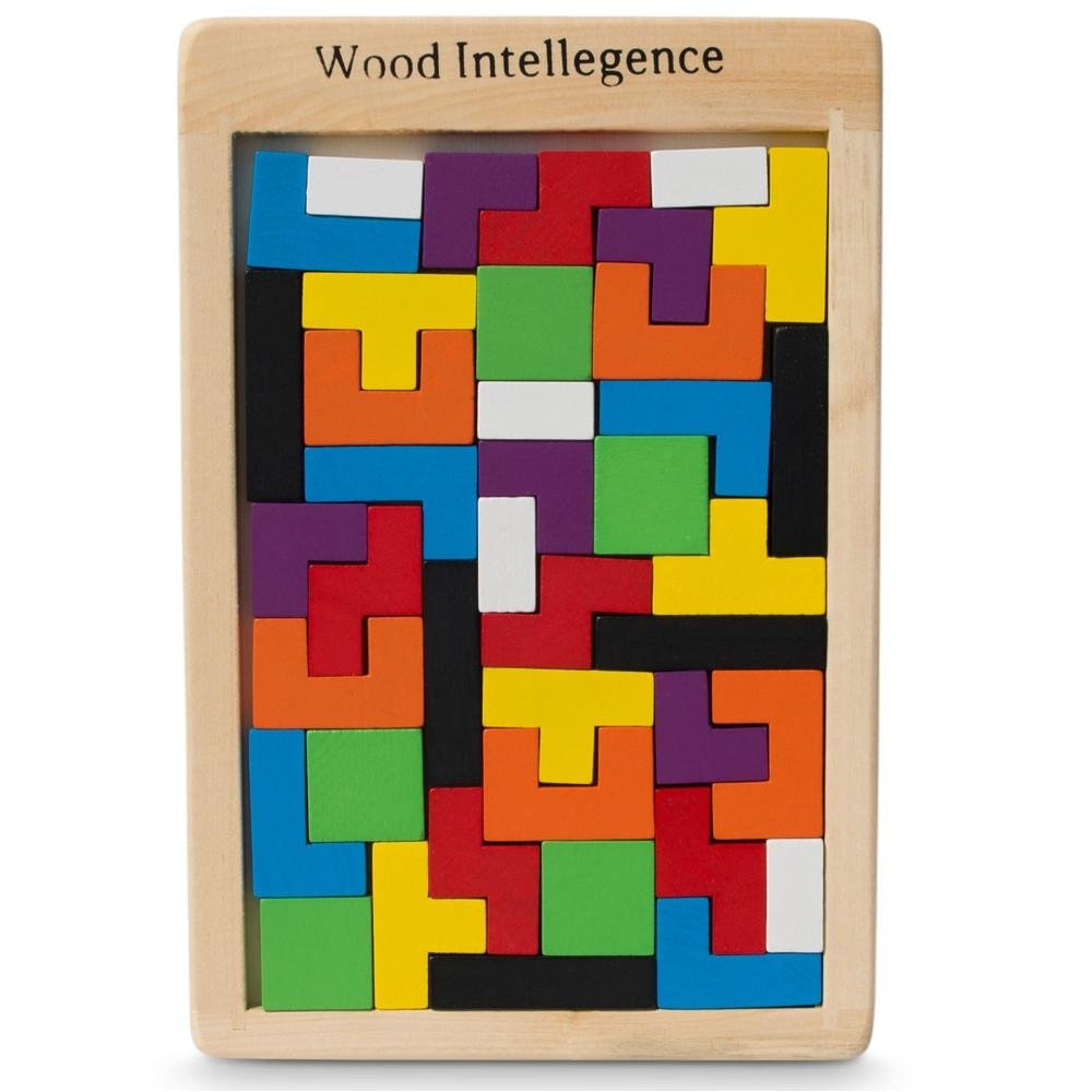 BestPysanky 40 Pieces Wooden Interlocking Block Puzzle Brain Teaser