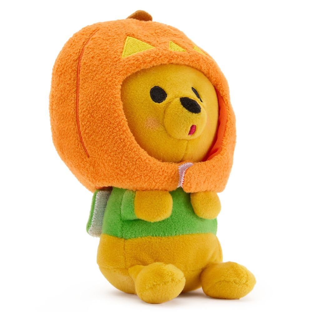 Disney Store Official Mini Mix-Its Plushies - Halloween Pooh - Cute Stuffed Animals - Mix & Match Detachable Hats - Hook and Loop Strap - Plush Toys