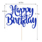 FmiyunEea Happy Birthday Cake Topper- Glitter Happy Birthday Cake Decor, Handmade Anniversary/Birthday Party Supplies (Deep blue)