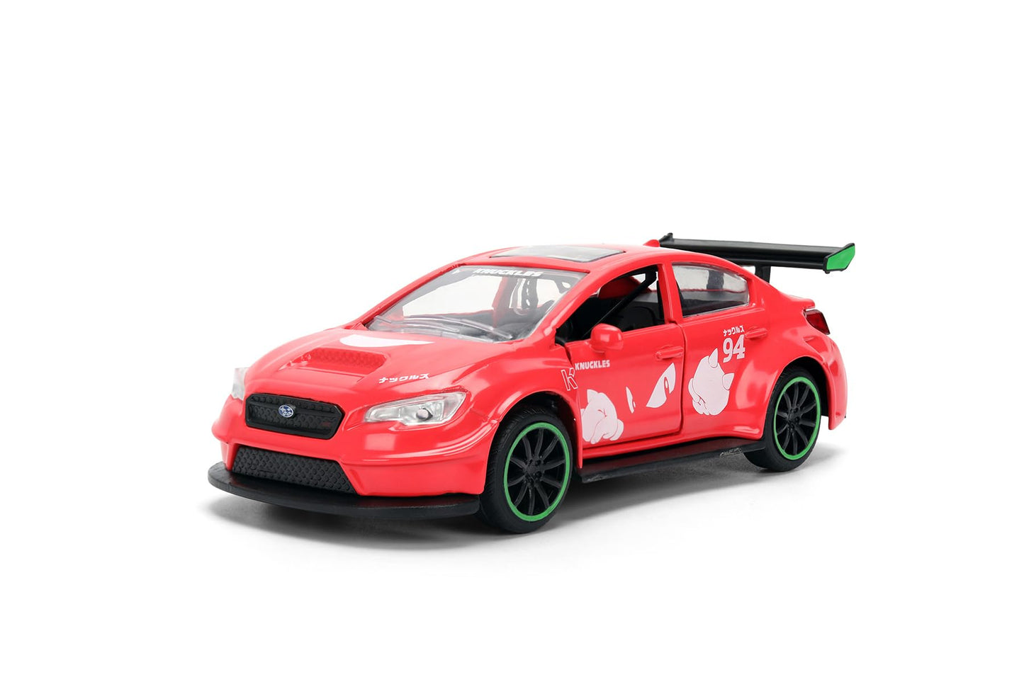 Jada 2016 Subaru WRX STI w/Knuckles Theme, Sonic The Hedgehog Toys 37024-1/32 Scale Diecast Model Car