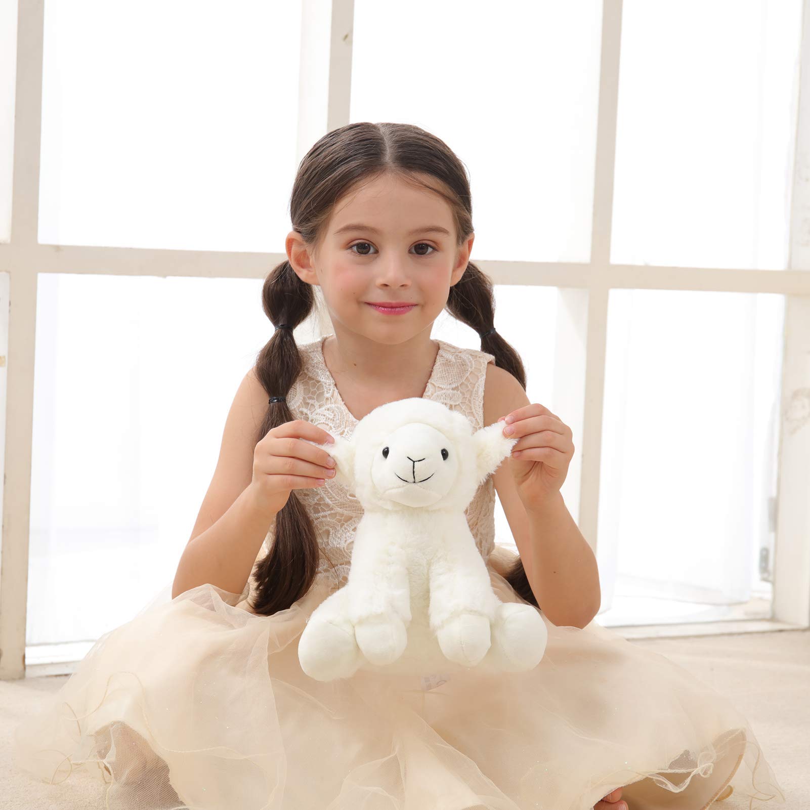Apricot Lamb Toys Plush Cream Lamb Sheep Stuffed Animal with Soft Ears 8''
