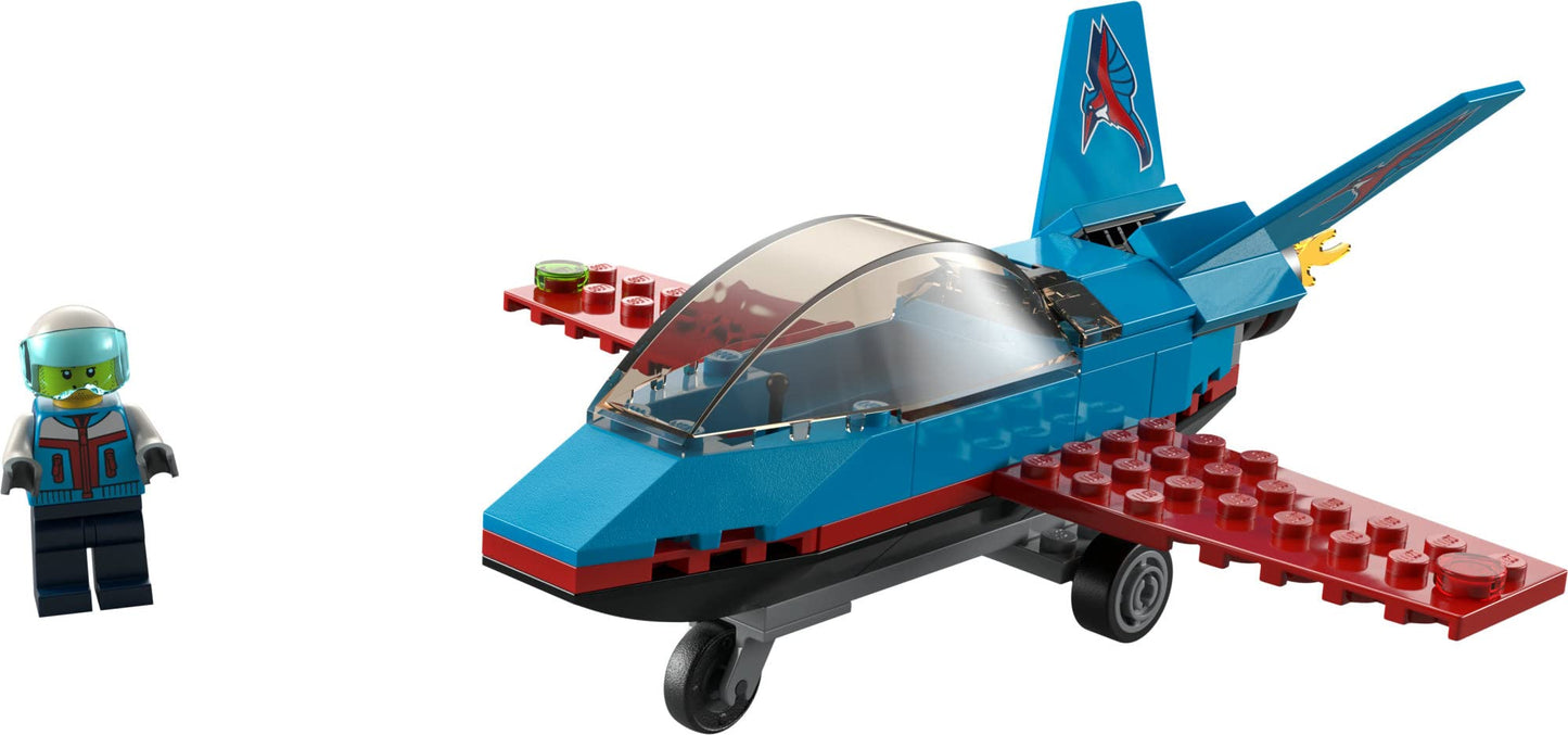 LEGO City Great Vehicles Stunt Plane 60323 Jet Airplane Toy, 2022 Building Set, Gifts for Kids, Boys and Girls 5 Plus Years Old with Pilot Minifigure
