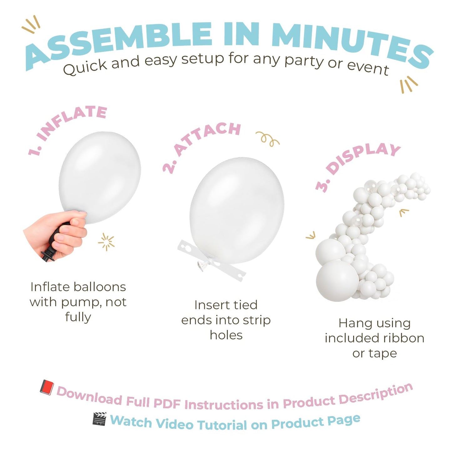 Mermaid Balloon Garland Arch Kit - Under the Sea Party Decorations with Pastel Pink, Blue, Purple, Gold Balloons, Shell & Tail Foil Balloons, Ocean
