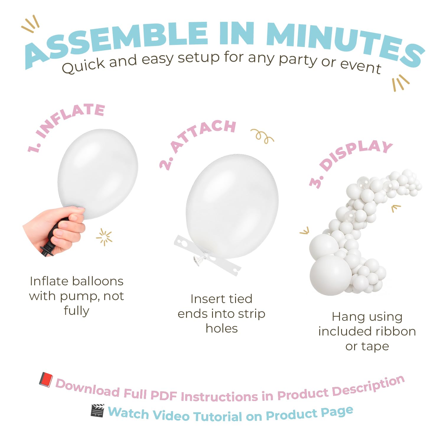 Mermaid Balloon Garland Arch Kit - Under the Sea Party Decorations with Pastel Pink, Blue, Purple, Gold Balloons, Shell & Tail Foil Balloons, Ocean