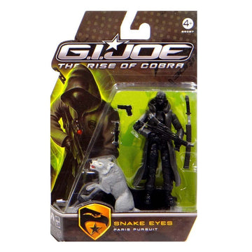 G.I. Joe The Rise of Cobra Movie Figure Snake Eyes (Paris Pursuit) with Gray Timber 3.75 Inch Scale