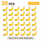 30Pcs Yellow Mini Plastic Artificial Bananas 1/12 Scale Dollhouse Accessories, Realistic Miniature Fruit Models for Fairy Garden Kitchen Decor and DIY