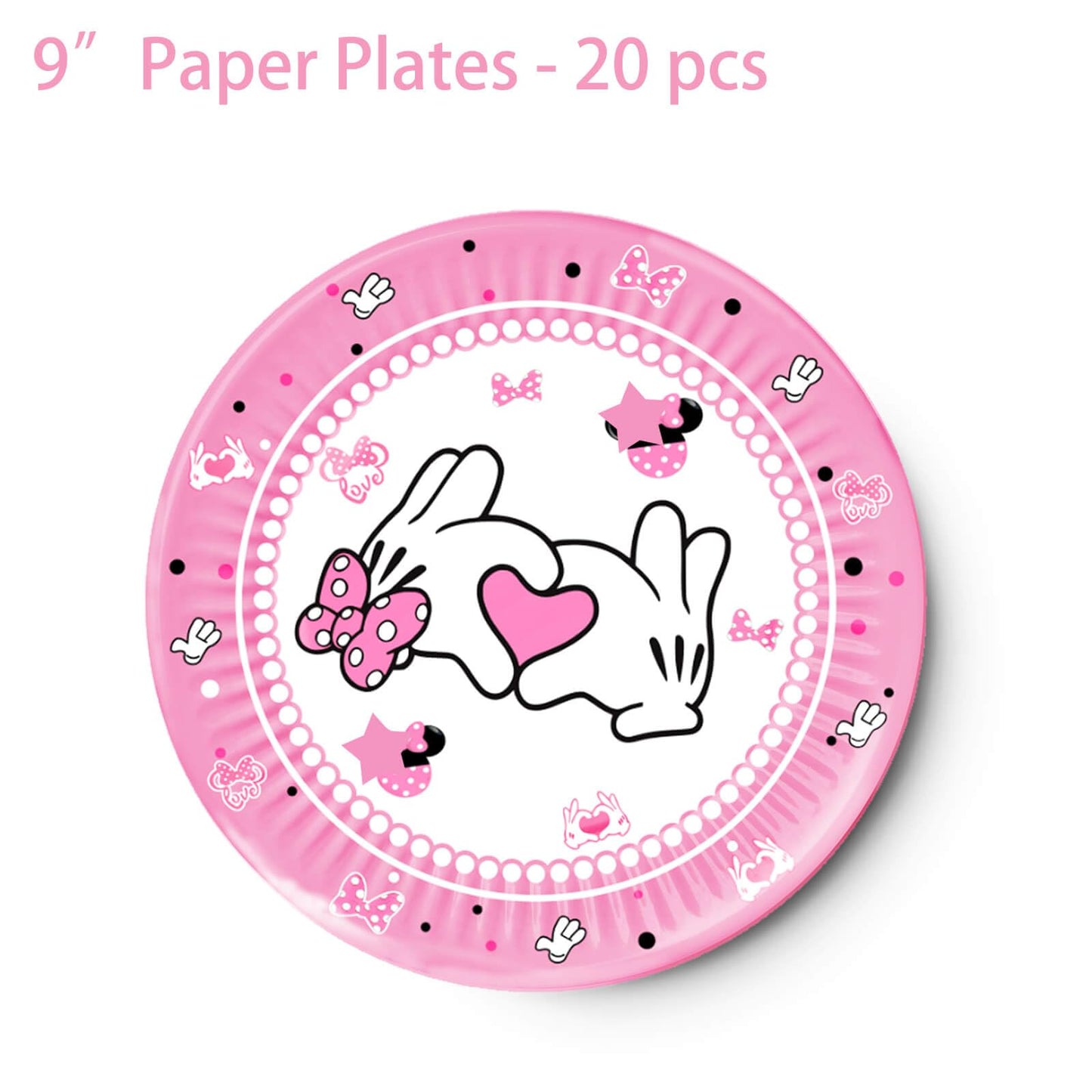 117 Pcs Pink Cartoon Party Dessert Plates Napkins Forks Tablecloth Cups Birthday Banner Tablecovers for Baby Shower Girls 1st 2nd 3rd 4th 5th Birthday