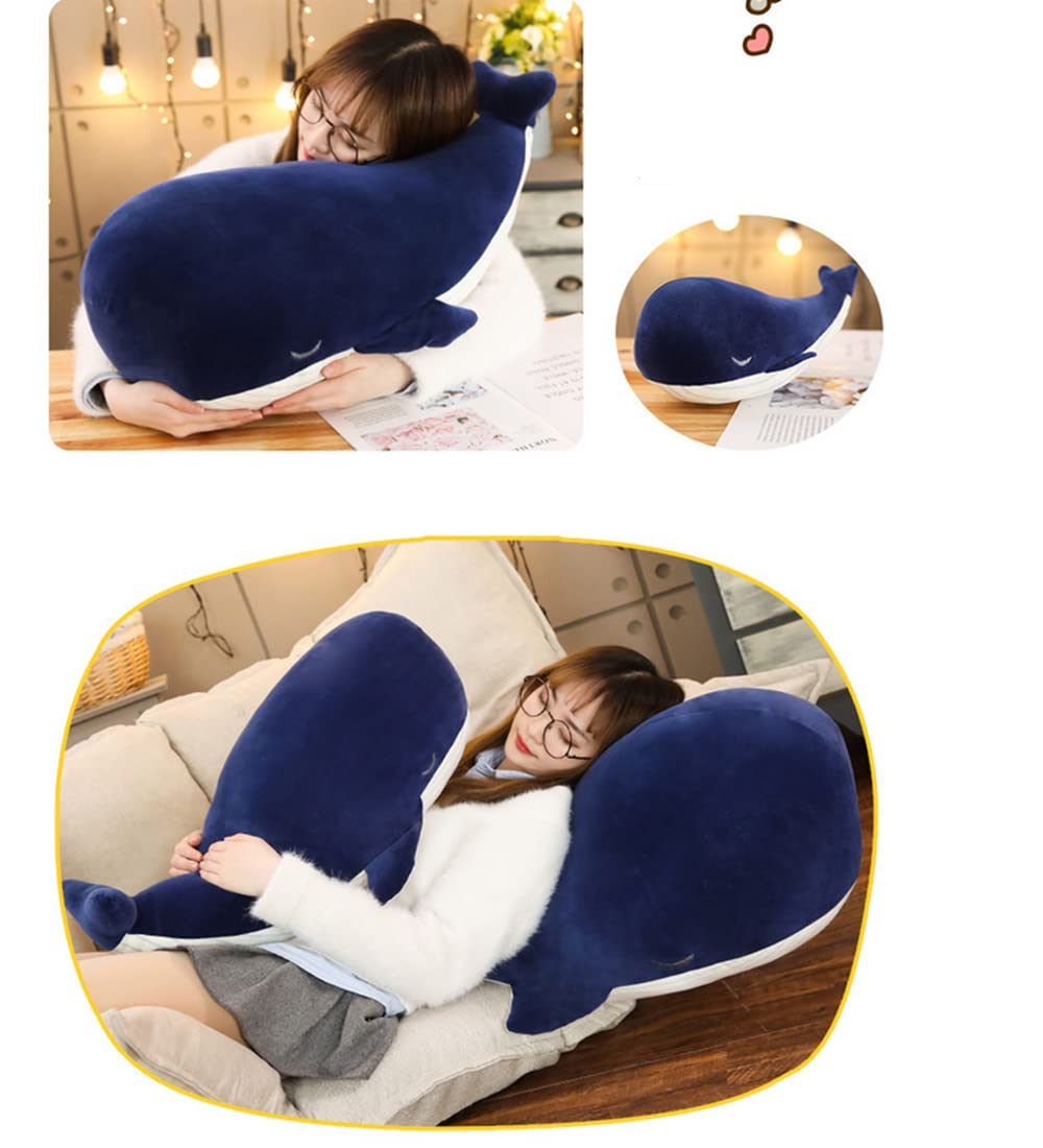 JPORSHU 10inches Soft Simulation Big Blue Whale,Marine Life Dolphin Doll Plush Toy?Back Cushion Children Birthday Gift