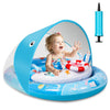 GleamJoy Baby Pool Float with UPF50+ Sun Protection Canopy, Inflatable Swimming Float for Baby 6-36 Months
