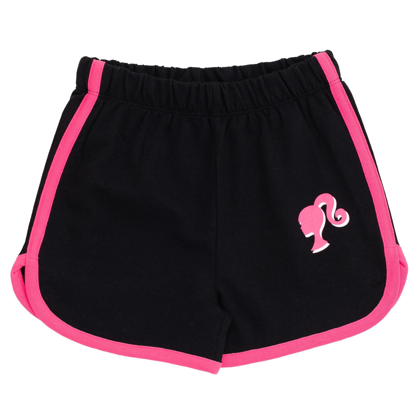 Barbie Big Girls T-Shirt and Dolphin Active Shorts Outfit Set Pink/Black 14-16