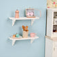 White Dollhouse Wall Shelf, 1/12 Scale Miniature Dollhouse Accessories, White Doll House Storage Wall Shelf Dollhouse Furniture for Kitchen Scene