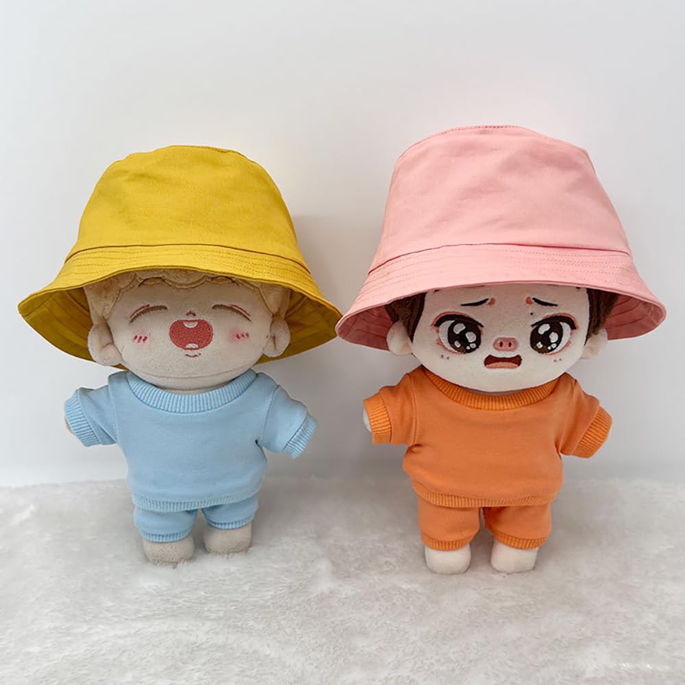 niannyyhouse 10cm 15cm 20cm Plush Doll Accessories Solid Fisherman's Hat Multiple Colors Soft Stuffed Plush Toy Dress Up (a1, 20cm)