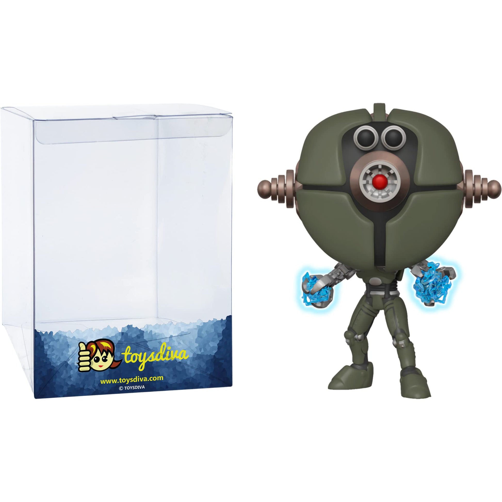 Funko Assaultron [Glow-in-Dark] (2018 Fall Con Exc): P o p ! Games Vinyl Figurine Bundle with 1 Compatible 'ToysDiva' Graphic Protector (386-33996 -