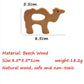 Natural Wooden Camel Children Toys Pendant Pure Natural Beech Wood Animal Toy Shape for Handmade Necklace/Bracelet (Camel)