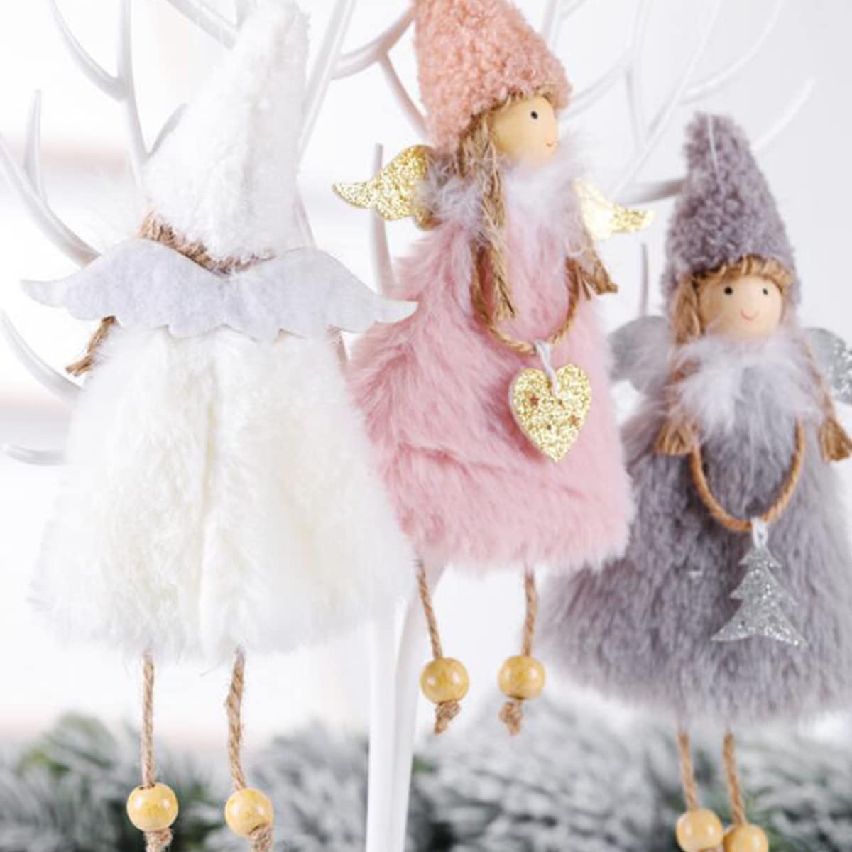 FZBNSRKO 3Pcs Angel Doll Pendant,Xmas Tree Hanging Pendant,Xmas Doll Hanging Angel for Christmas Party New Year,Birthday Party,Wedding,Valentine's Day