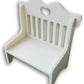 Craft Supply Loveseat Bench with Heart Cutout Miniature Wood for Dollhouse - 4.75 x 5 Inches, Brown