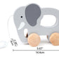 Hape Wooden Elephant Pull-Along Baby Toy| Early Learning Push and Pull Toys for Toddlers Age 1 Years and Up