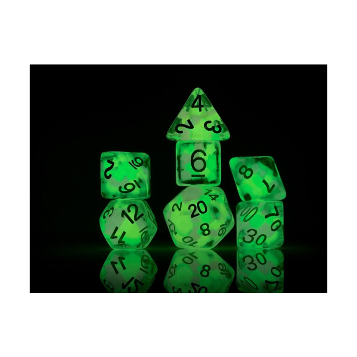 0606 Dice Set - Melon Ball Glowworm