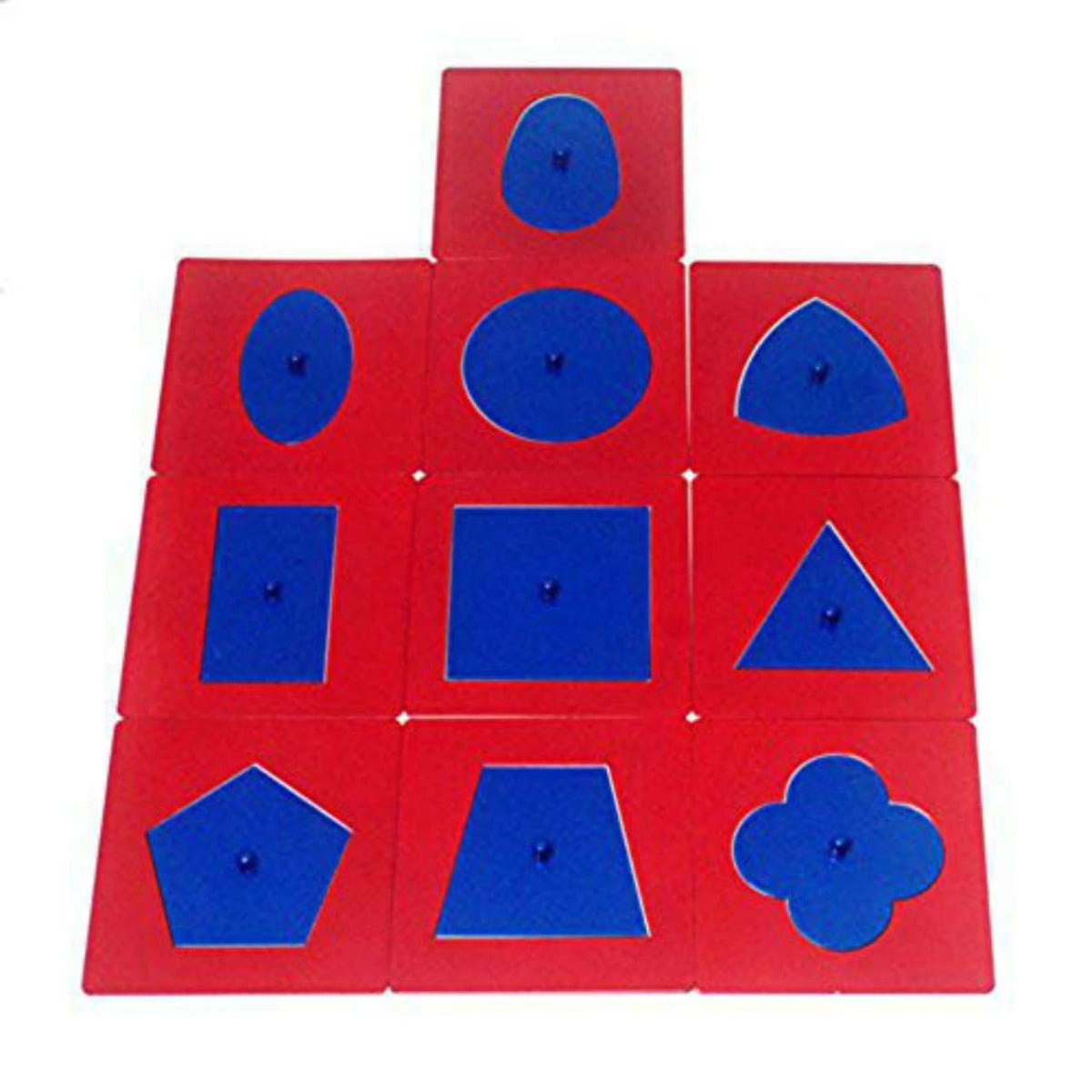 Gudong Montessori Professional Quality Metal Insets Set/10 Baby Early Childhood Education Preschool Geometrical Shapes Learning Toys Blue