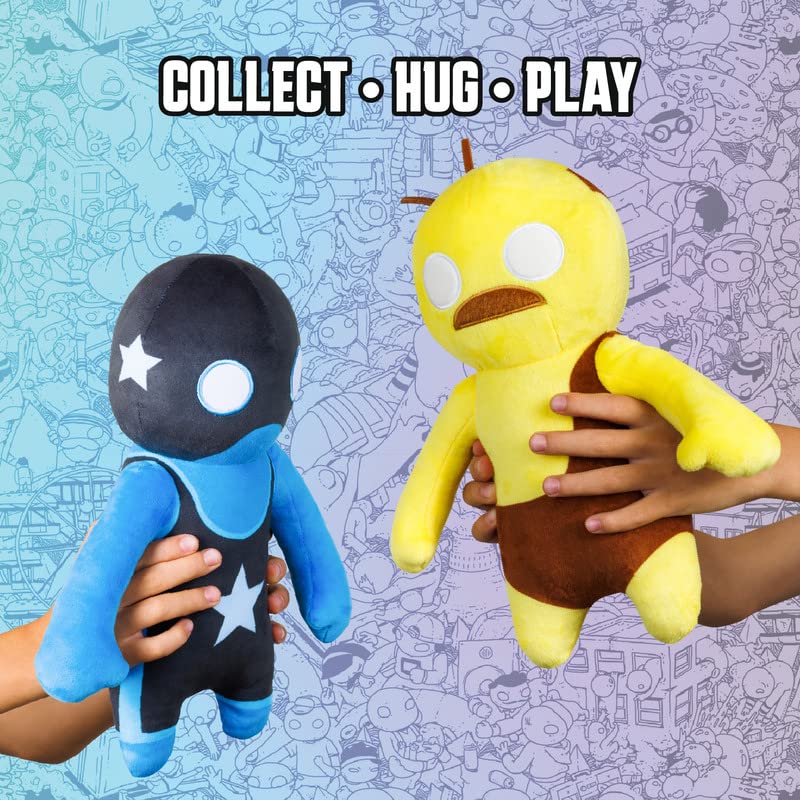 Gang Beasts Yellow Wrestler Plush Old Man 12" Video Game Doll Figure