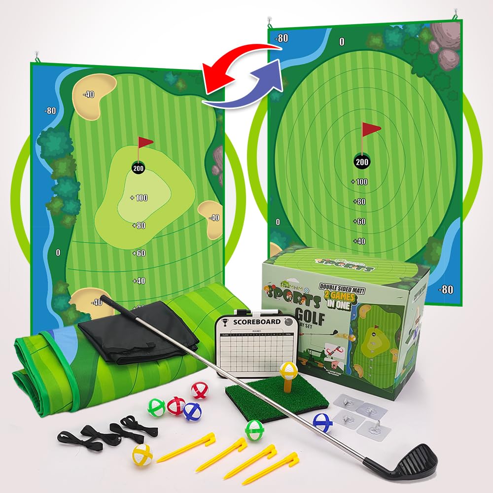 MHM's Ultimate Indoor Golf Chipping Game Mat - Premium Practice Mat - Ideal for Home Use (Indoor Golf Chipping Game)