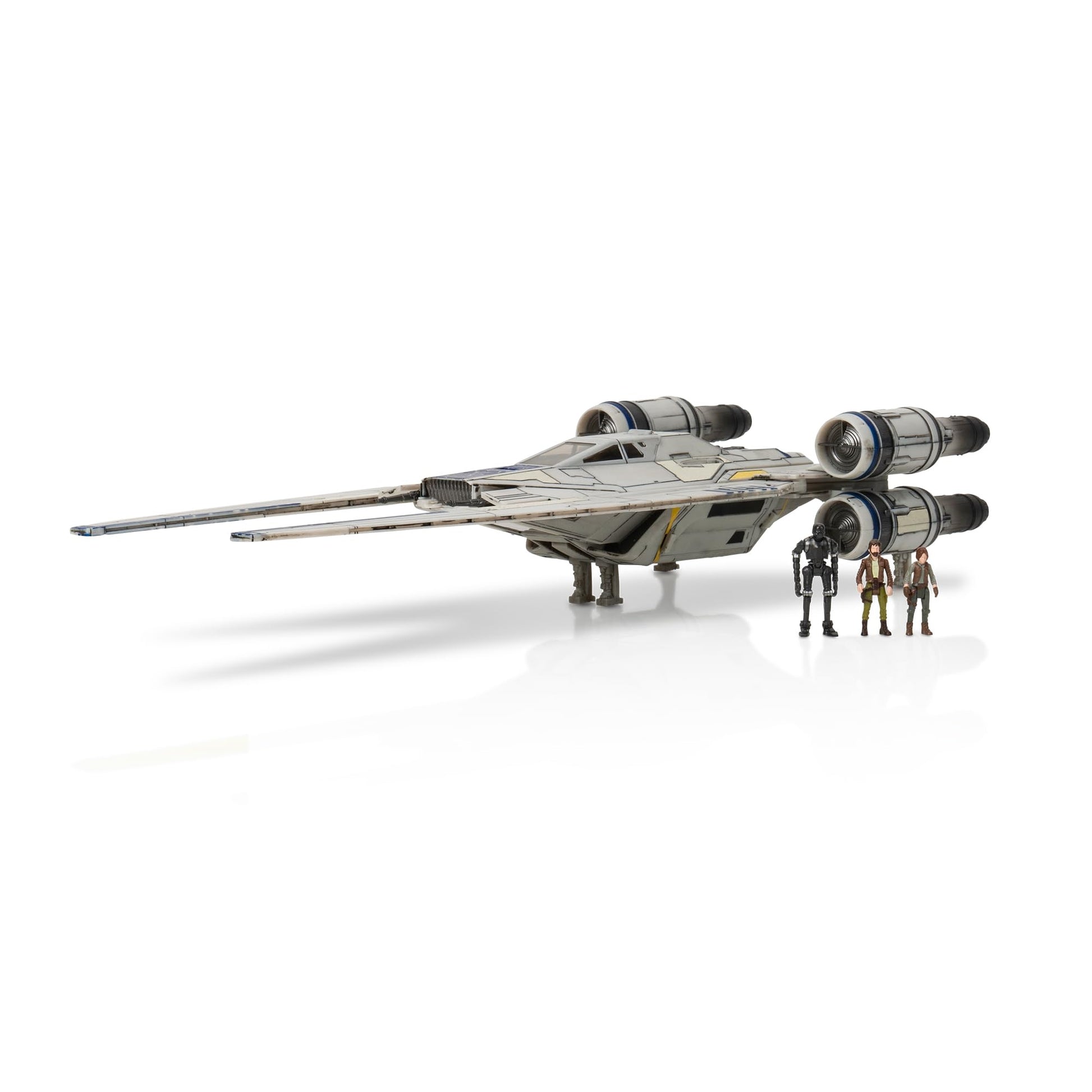Jazwares Star Wars Micro Galaxy Squadron U-Wing Starfighter - 12-Inch Vehicle with Foldout Wings, Troop Bay, Sniper Gun, and Three 1-Inch Micro Figure