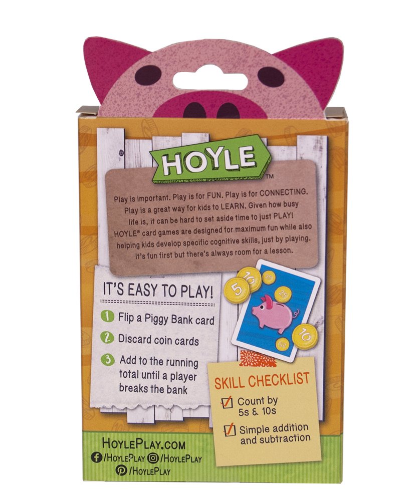 Hoyle Piggy Bank - Children's Card Game - Ages 4-6 - Learning to Count - Kids Card Game