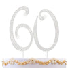60th Birthday Decorations Women 60 Cake Topper 60th Birthday Cake Topper Silver Rhinestone Diamond Bling Anniversary Wedding Cake Decoration Perfect