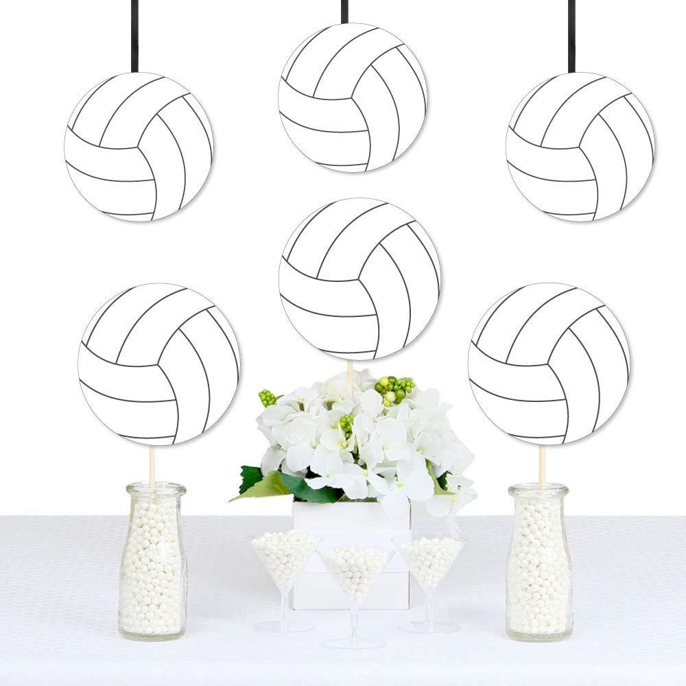 Big Dot of Happiness Volleyball Party Decorations - 20 Double-Sided Paper Cutouts, 5.5-Inch Premium Quality Sports-Themed Decor for Birthday, Baby