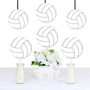 Big Dot of Happiness Volleyball Party Decorations - 20 Double-Sided Paper Cutouts, 5.5-Inch Premium Quality Sports-Themed Decor for Birthday, Baby