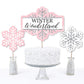 Big Dot of Happiness Pink Winter Wonderland - Holiday Snowflake Birthday Party or Baby Shower Centerpiece Sticks - Table Toppers - Set of 15