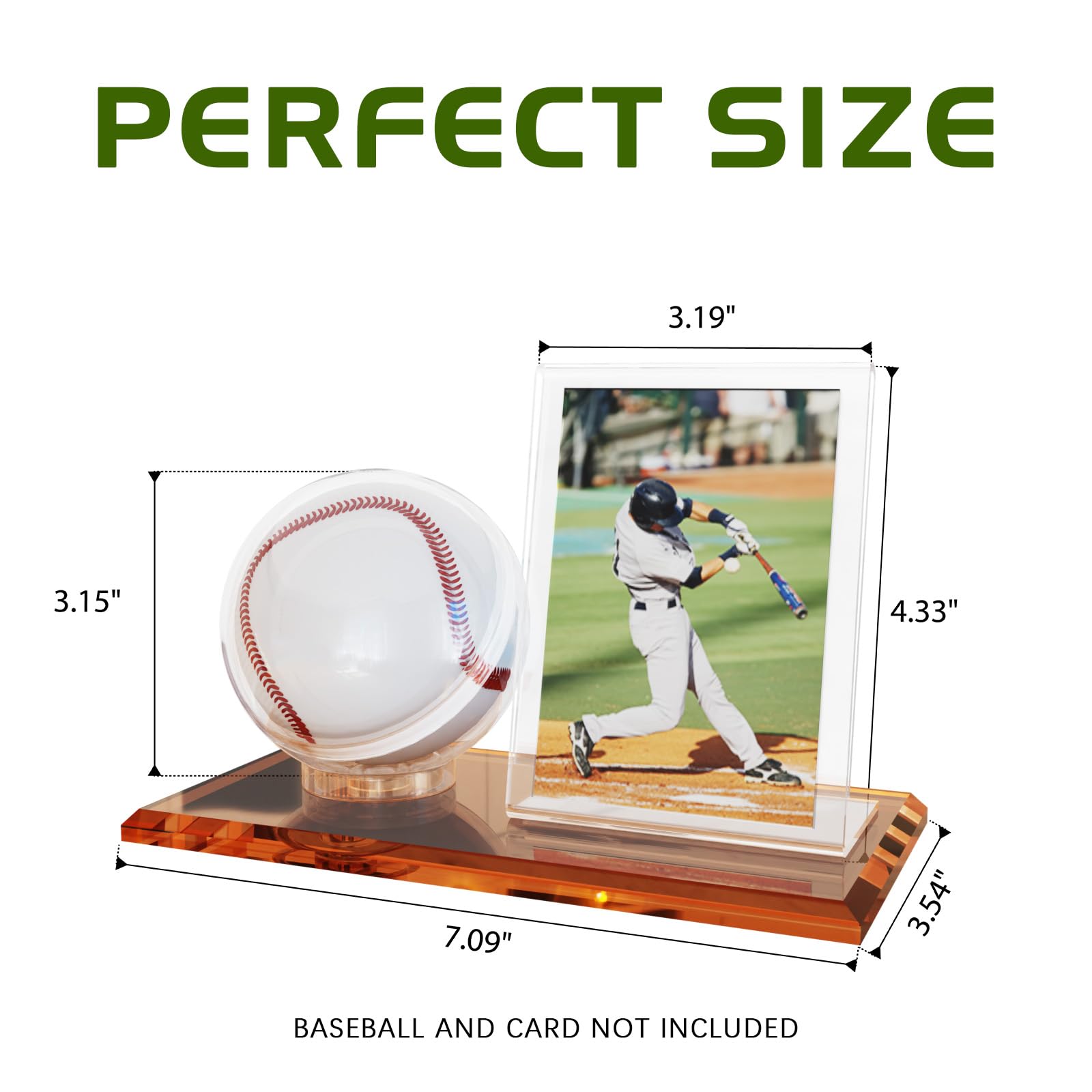 Card Archiver Baseball Display Case, Acrylic Ball Ring & Card Stand Set