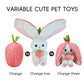YUMEYA Bunny Stuffed Animal Reversible Cuddle Stuffed Pillow,Strawberry Transformed Rabbit Plush Zipper,Cute Kawaii Rabbit Toys Pillow Decoration