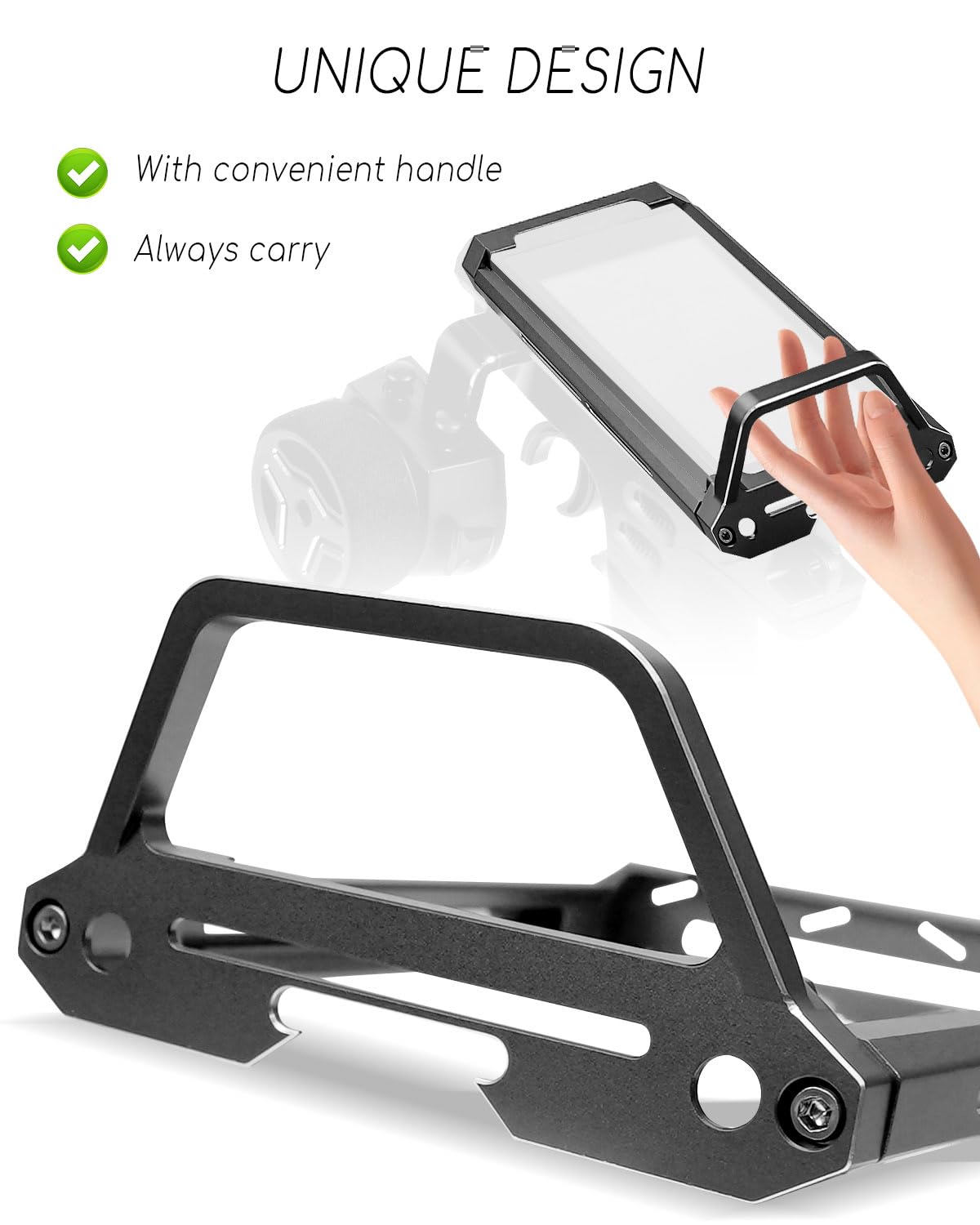 Aluminum Alloy RC Car Transmitter Protector Frame Fit for Flysky Noble NB4 and NB4 Pro/Lite, Metal Bracket Holder Shell Support, Black