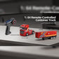 Keetopteep RC Semi Truck with Trailer, 1:64 Scale 2.4GHz Remote Control Container Truck with LED Lights, Independent Suspension, Three-Speed Control