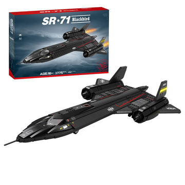 BrickCraftWorks SR71 Blackbird Tactical Aircraft Model Building Blocks Set, Military Helicopter Model to Build and Display, Creative Interactive