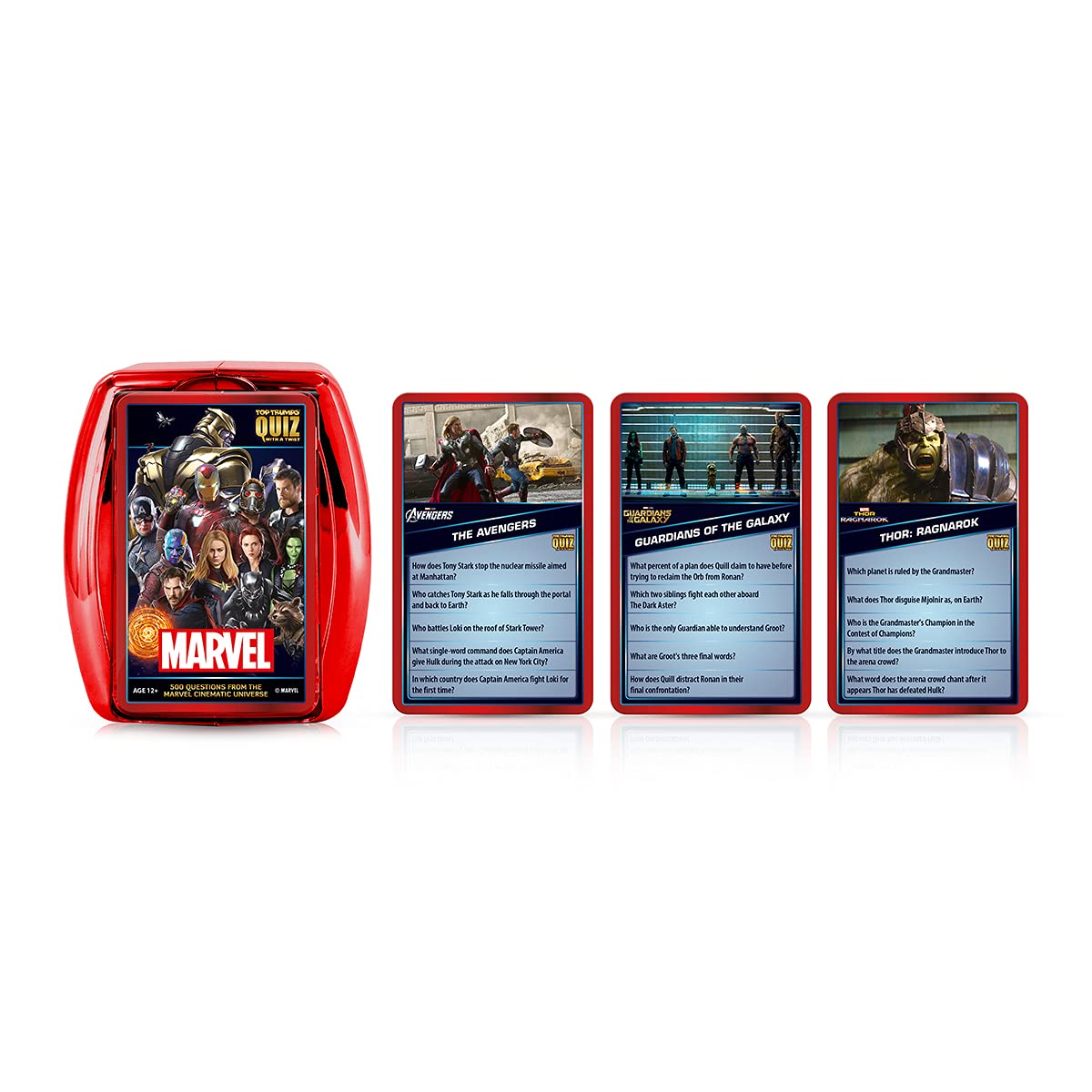 Top Trumps Marvel Cinematic Universe Quiz Game, 500 Questions to Test Your Knowledge on Guardians of The Galaxy, Avengers, S.H.I.E.L.D, Wakanda, Gift