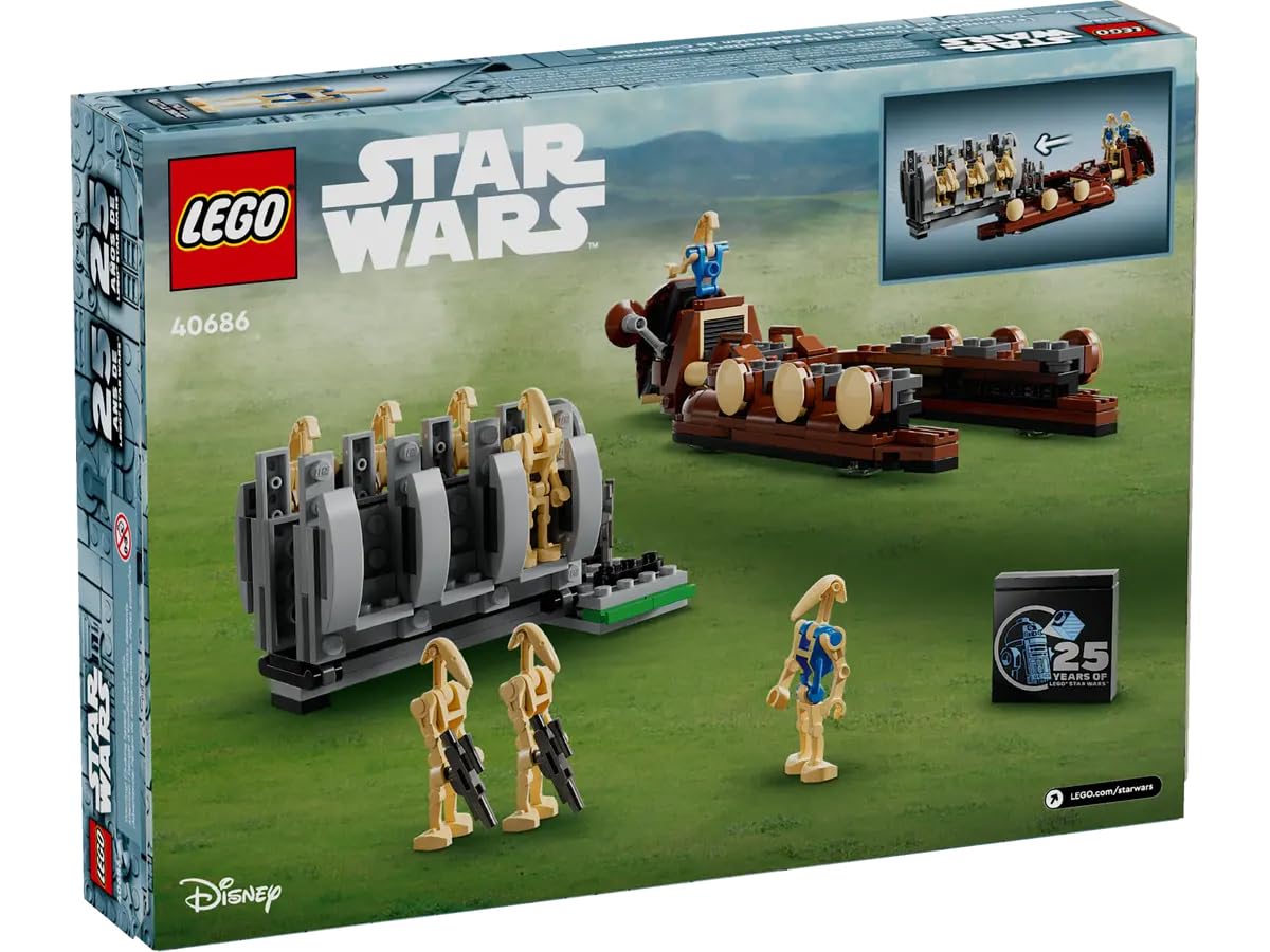 LEGO Star Wars 25th Anniversary GWP 40686: Trade Federation Troop Carrier Buildable Model - Celebrate The Phantom Menace with 8 Figures and Iconic