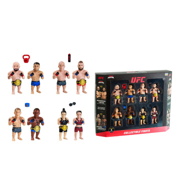 P.M.I. UFC 2.5-Inch Collectible Figures 8-Pack Deluxe Box - Includes 8 Fighters with Accessories, Realistic Poses, and Officially Licensed UFC