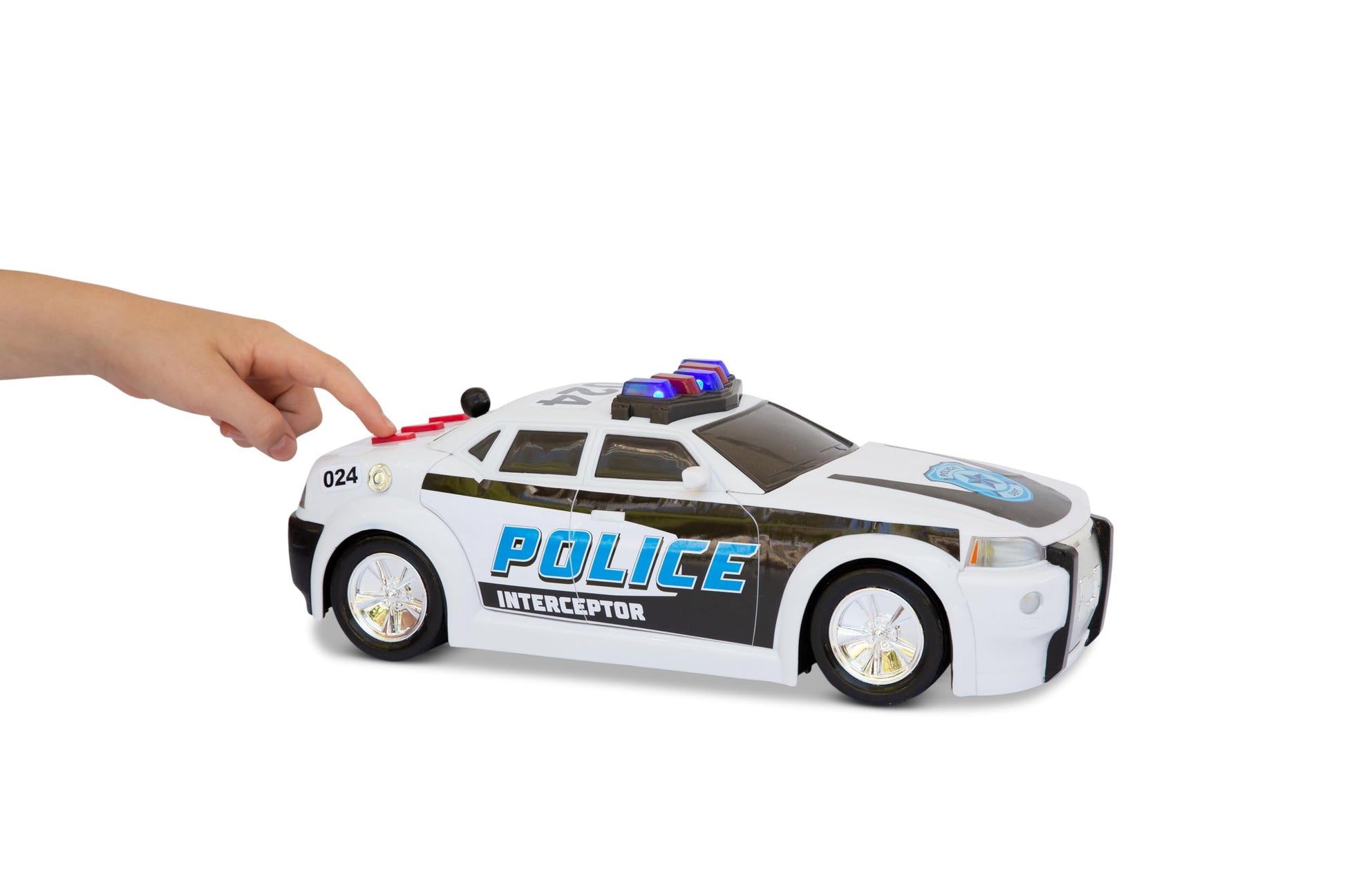 Mighty Fleet Mighty Motorized Police Cruiser Toy Police Car - Realistic Lights, Sounds & Motorized Feature - Ages 3 and Up