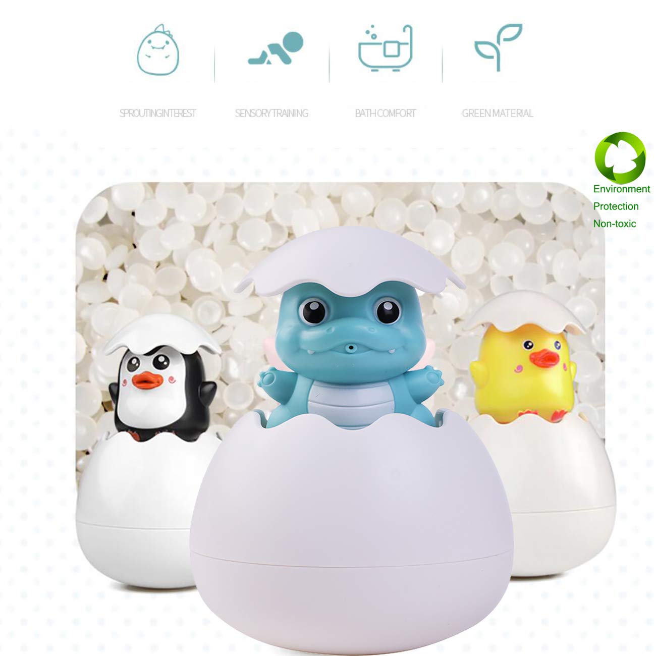 Easter Eggs Basket Stuffers,Baby Bath Toys for Toddlers 1-3 Old Years,Sensory Toys Kids Bathtub Hatching Swimming Pool Bath Toy Gifts for Infants Boys